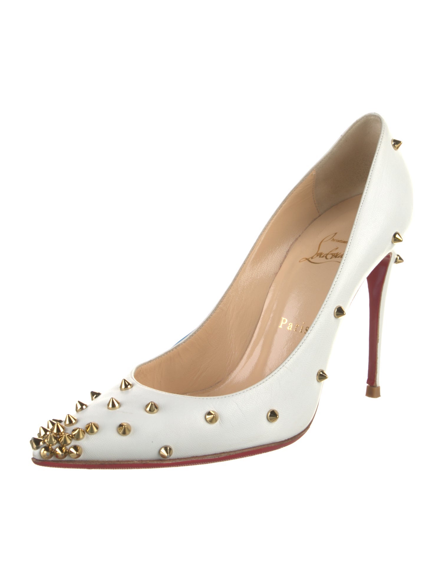 Christian Louboutin Spike Accents Leather Pumps