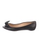 Christian Louboutin Leather Bow Accents Ballet Flats