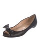 Christian Louboutin Leather Bow Accents Ballet Flats