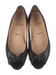 Christian Louboutin Leather Bow Accents Ballet Flats