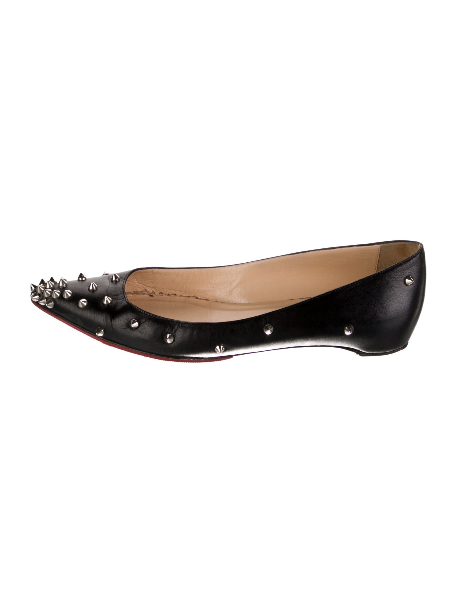 Christian Louboutin Spike Accents Leather Ballet Flats