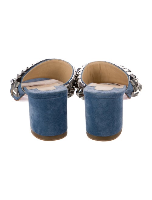Christian Louboutin Rockstud Accents Suede Slides