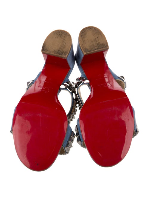 Christian Louboutin Rockstud Accents Suede Slides