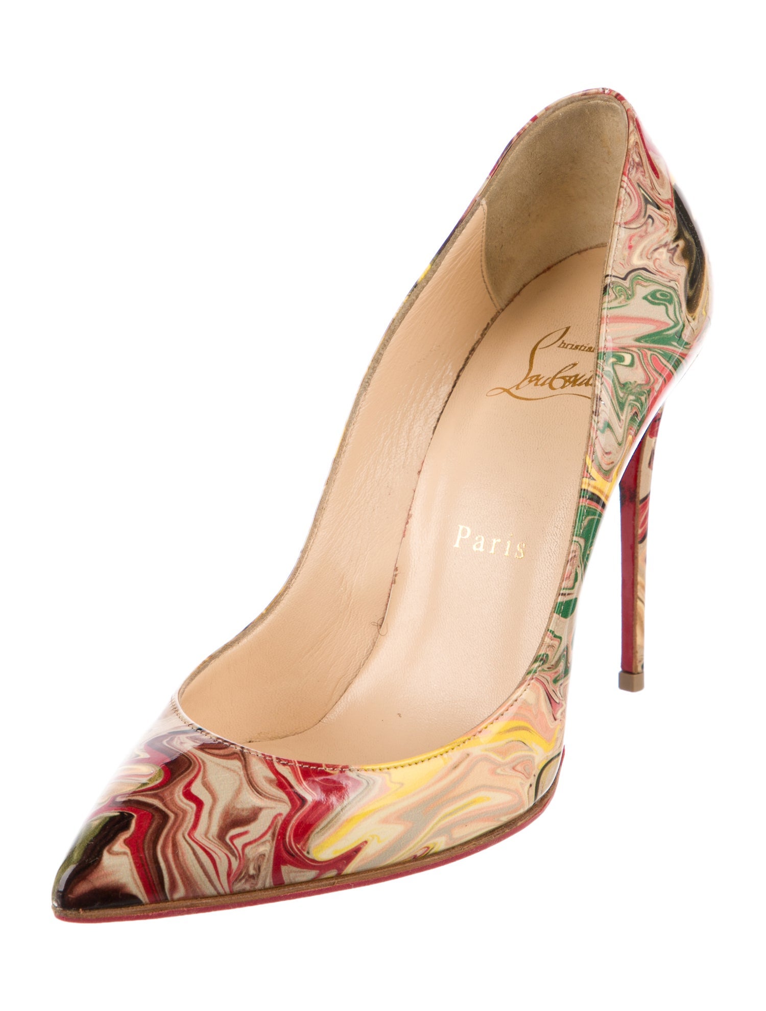 Christian Louboutin Patent Leather Printed Pumps