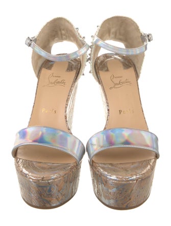 Christian Louboutin Spike Accents Leather Espadrilles