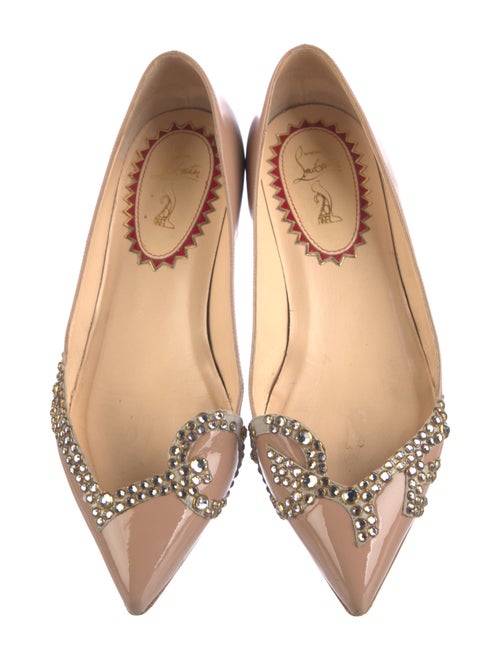 Christian Louboutin Patent Leather Crystal Embellishments Flats