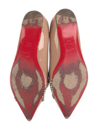 Christian Louboutin Patent Leather Crystal Embellishments Flats