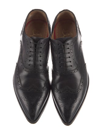 Christian Louboutin Leather Lasercut Accents Loafers