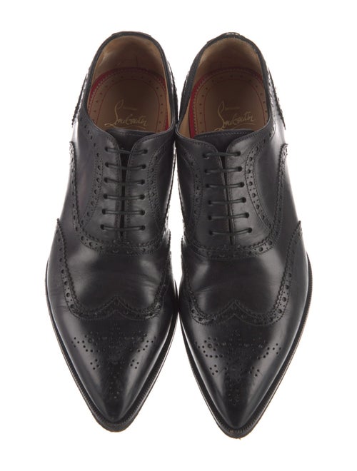 Christian Louboutin Leather Lasercut Accents Loafers