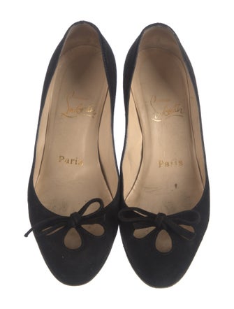 Christian Louboutin Suede Bow Accents Flats