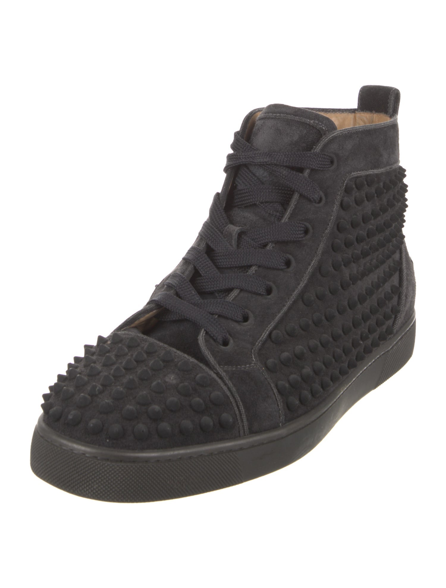 Christian Louboutin Spike Accents Leather Sneakers