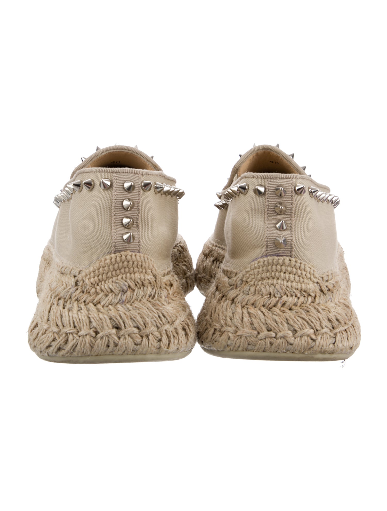 Christian Louboutin Canvas Studded Accents Espadrilles