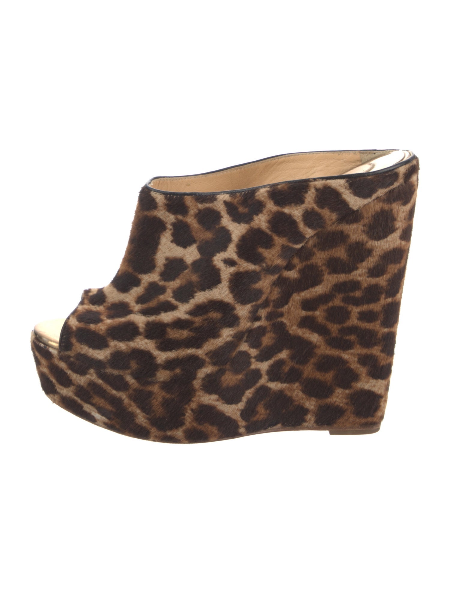 Christian Louboutin Ponyhair Animal Print Slides