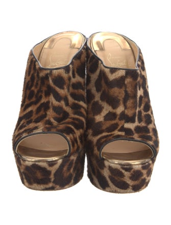 Christian Louboutin Ponyhair Animal Print Slides
