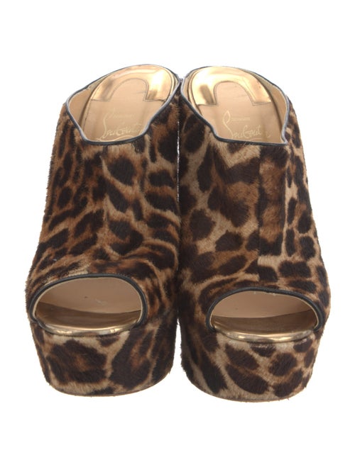 Christian Louboutin Ponyhair Animal Print Slides