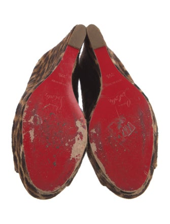 Christian Louboutin Ponyhair Animal Print Slides