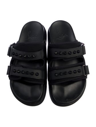 Christian Louboutin Spike Accents Neoprene Slides