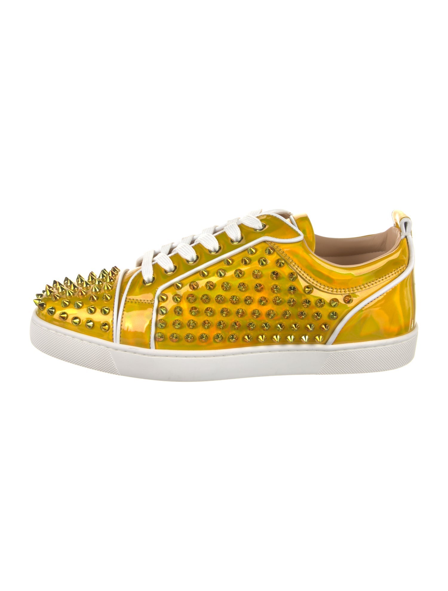 Christian Louboutin Patent Leather Studded Accents Sneakers