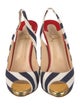 Christian Louboutin Spike Accents Canvas Slingback Sandals