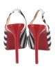 Christian Louboutin Spike Accents Canvas Slingback Sandals