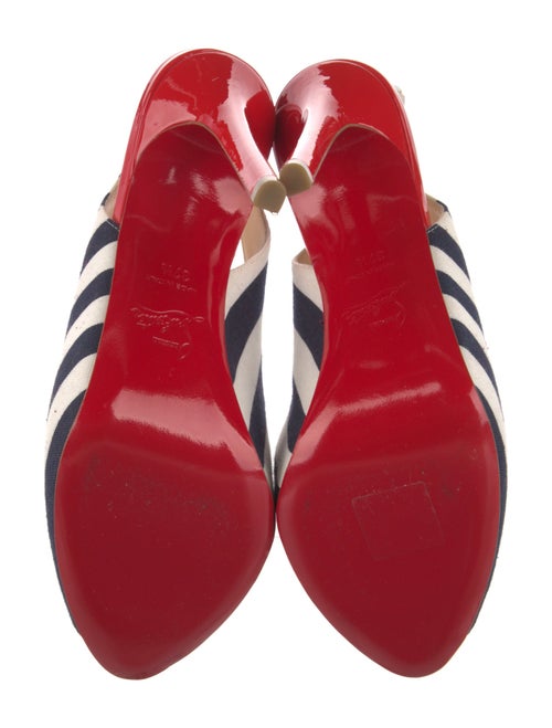 Christian Louboutin Spike Accents Canvas Slingback Sandals