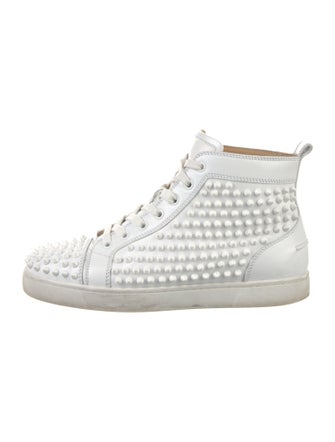 Christian Louboutin Spike Accents Leather Sneakers