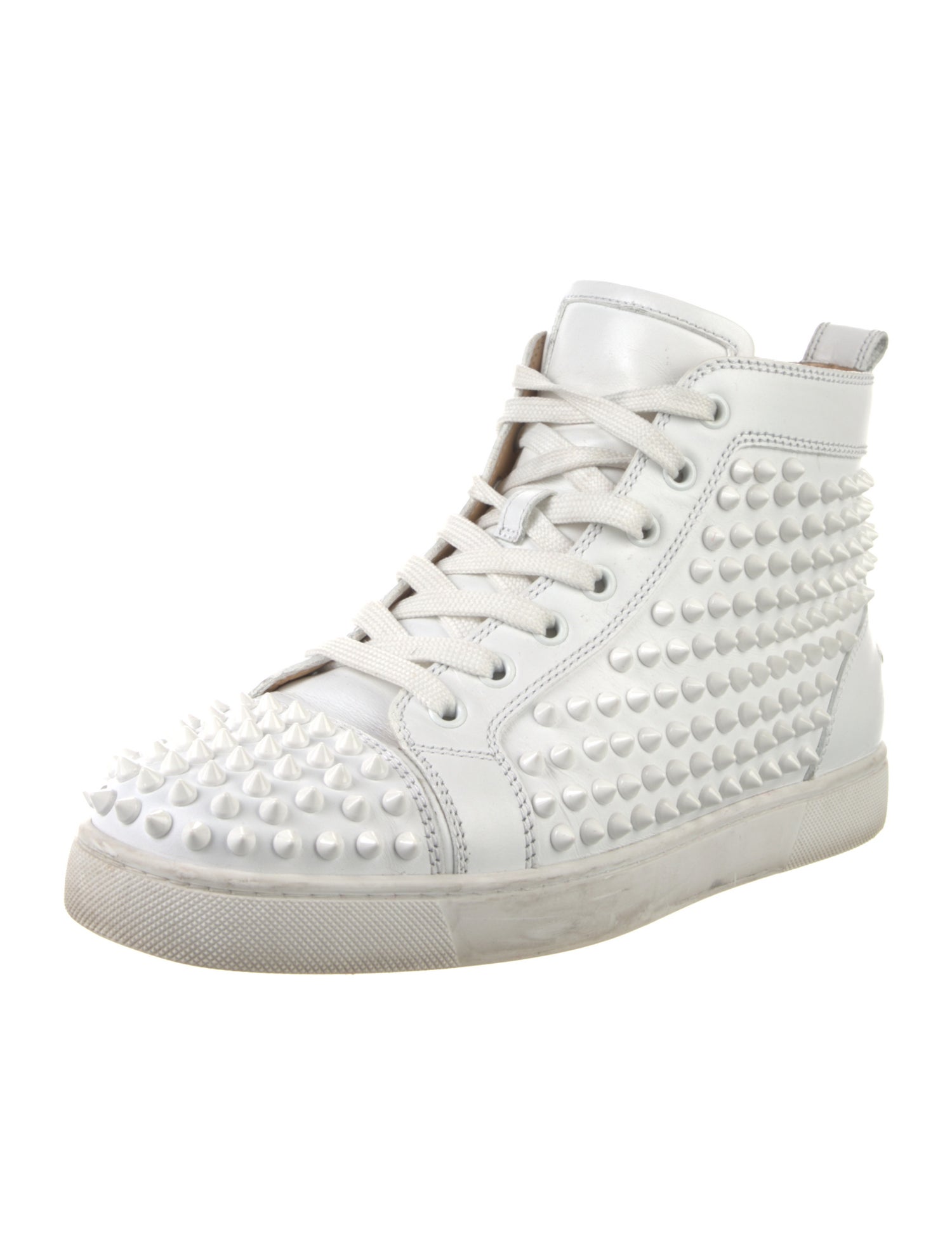 Christian Louboutin Spike Accents Leather Sneakers