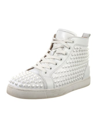 Christian Louboutin Spike Accents Leather Sneakers