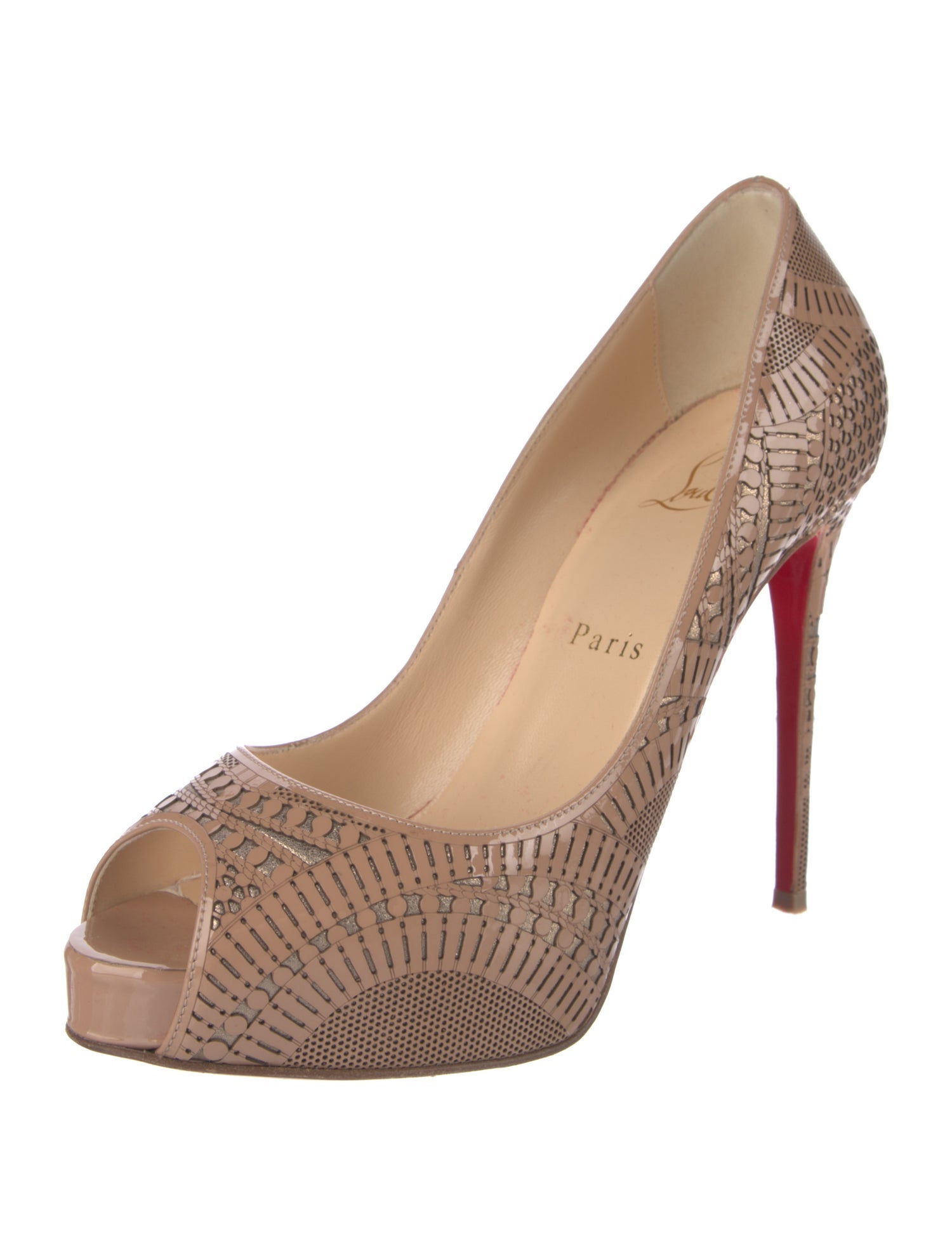 Christian Louboutin Patent Leather Patterned Pumps