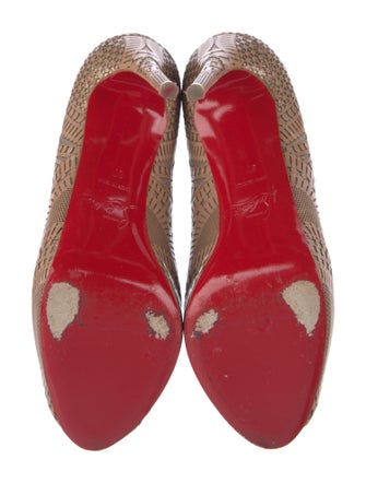 Christian Louboutin Patent Leather Patterned Pumps