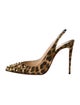 Christian Louboutin Animal Print Studded Accents Slingback Pumps