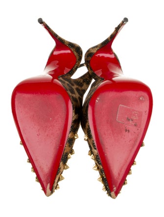 Christian Louboutin Animal Print Studded Accents Slingback Pumps
