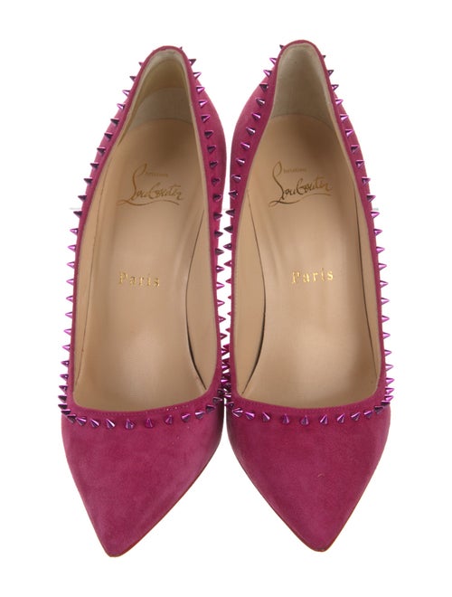 Christian Louboutin Spike Accents Suede Pumps