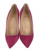 Christian Louboutin Spike Accents Suede Pumps