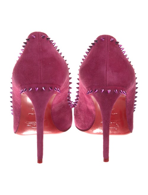 Christian Louboutin Spike Accents Suede Pumps