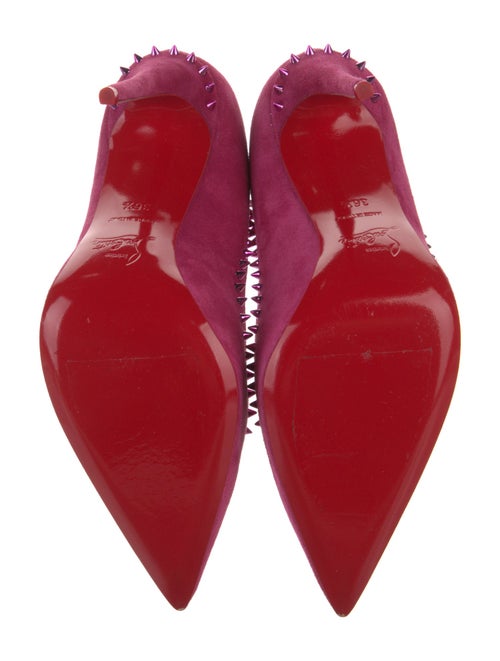 Christian Louboutin Spike Accents Suede Pumps