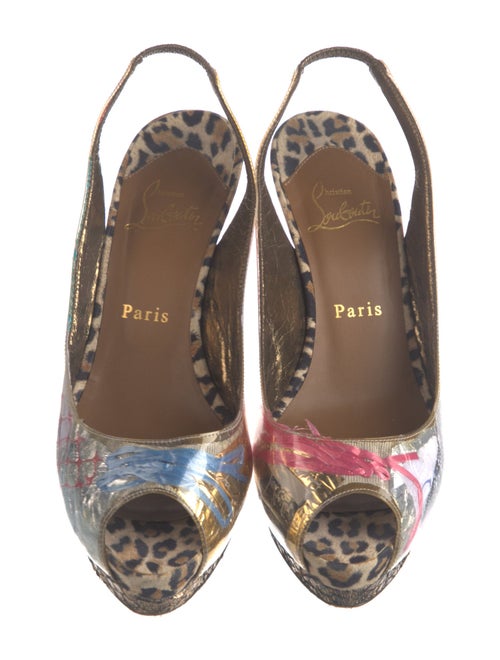 Christian Louboutin PVC Animal Print Slingback Pumps