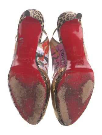 Christian Louboutin PVC Animal Print Slingback Pumps