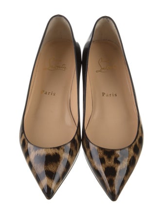 Christian Louboutin Patent Leather Animal Print Ballet Flats