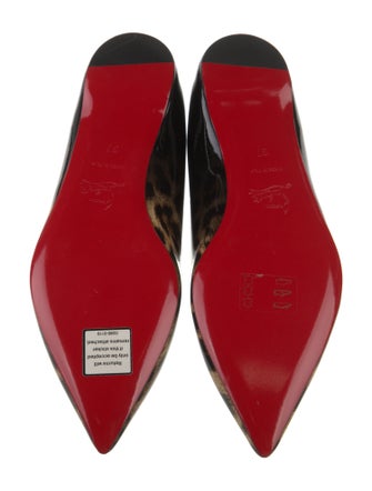 Christian Louboutin Patent Leather Animal Print Ballet Flats