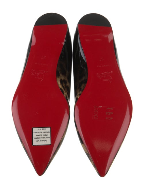 Christian Louboutin Patent Leather Animal Print Ballet Flats