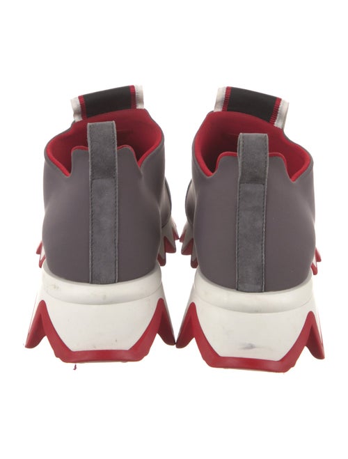 Christian Louboutin Neoprene Leather Trim Embellishment Sneakers