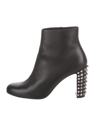 Christian Louboutin Leather Studded Accents Boots