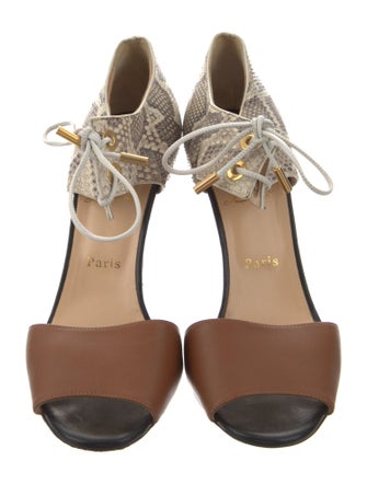 Christian Louboutin Snakeskin Animal Print D'Orsay Pumps