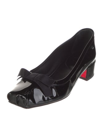 Christian Louboutin Patent Leather Bow Accents Flats