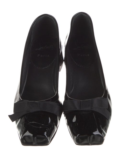 Christian Louboutin Patent Leather Bow Accents Flats