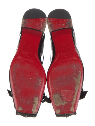 Christian Louboutin Patent Leather Bow Accents Flats