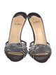 Christian Louboutin Satin Crystal Embellishments Slides