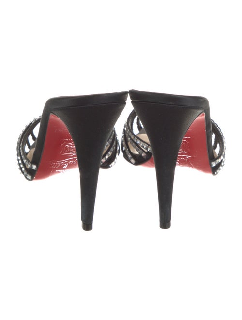 Christian Louboutin Satin Crystal Embellishments Slides