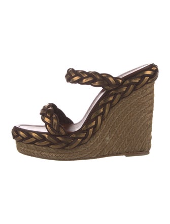 Christian Louboutin Suede Floral Print Espadrilles